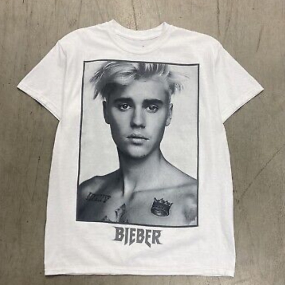 Justin bieber white tshirt nwt